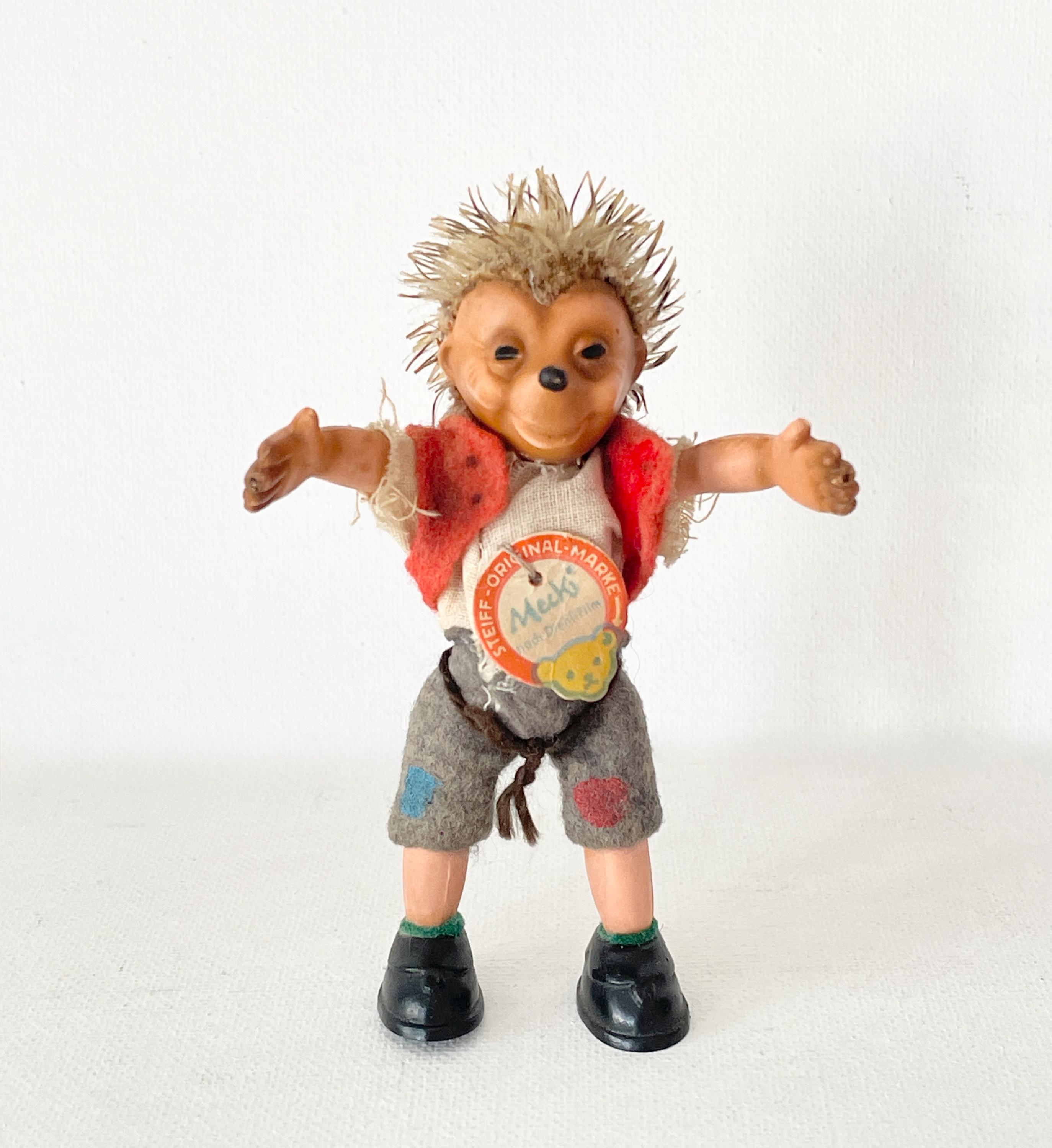 Petite Poupée Steiff Macki Hedgehog : Hérisson Vintage Rare, Original Allemagne