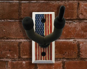 American Flag - Viola Wall Hanger - Distressed Reclaimed Oak