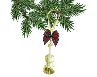 Brass Fiddle Christmas Ornament