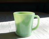 Fire-King Jade-Ite Mug - 1940 39 s Jadeite Restaurant Ware - Green Milk Glass Mug - Fire King Mug - Anchor Hocking Mug - Vintage Jadeite Cup