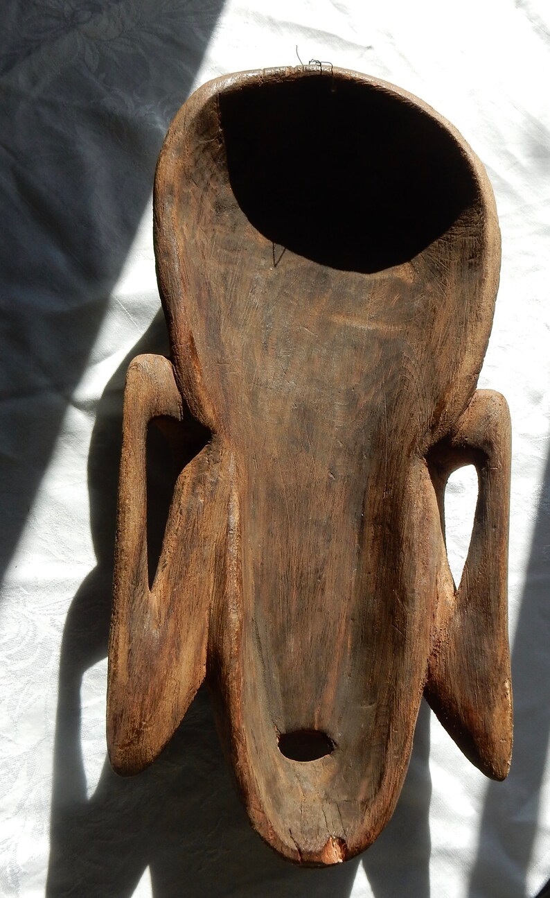 Hand Carved Mask Attributed to Akan Tribe Ghana Carved Wood Face Mask African Carved Wood Mask Tribal Mask from Africa African Mask