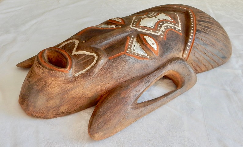 Hand Carved Mask Attributed to Akan Tribe Ghana Carved Wood Face Mask African Carved Wood Mask Tribal Mask from Africa African Mask