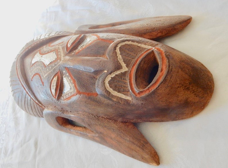 Hand Carved Mask Attributed to Akan Tribe Ghana Carved Wood Face Mask African Carved Wood Mask Tribal Mask from Africa African Mask
