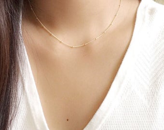 Short Beaded Necklace,\u00a0Multicoloured Beads\u00a0Gold Plated Women Jewelry GiftNK80 Garnet Dainty Chain Choker Beautiful Prehnite