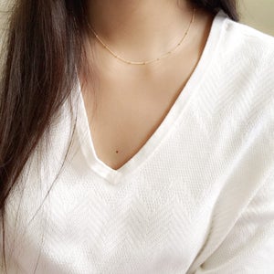 Dainty Short Chain Necklace For Women - 925 Sterling Silver, 14K Gold Filled, Adjustable 13+3 Inch Length, Layering Choker, Made In USA - View #7