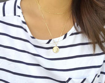 Colar Virgem Maria/Colar Maria/Colar Religioso/colar de fio duplo/colar em camadas