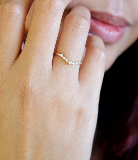 18ct White Gold Double Row Diamond Wishbone Ring - Vintage from Avanti of  Ashbourne Ltd UK