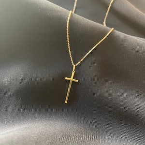 Gold Cross necklace ~ 14k solid gold