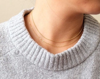 Delicate Gold Link Chain Necklace / Gold Filled Chain Necklace/ Dainty Chain Necklace
