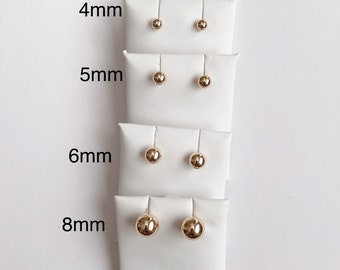 Minimalist Gold Ball Stud Earrings / Gold-Filled Bead Earrings / Dainty Earrings /Small Earrings/ Simple Stud Earrings