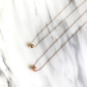 Dainty single bead necklace / gold necklace / silver necklace / rose gold necklace /  minimalist necklace / layering necklace