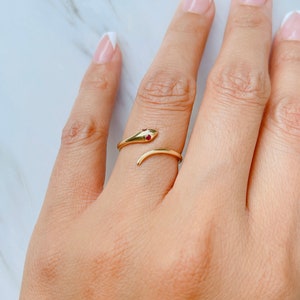 Wrap Snake Ring Solid Gold • Gold Serpent Ring