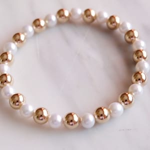 Perlen und Gold Filled Perlenarmband