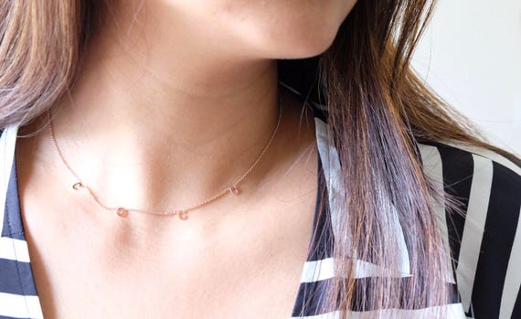 Rose gold name necklace hotsell etsy