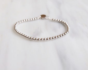 Bead Bracelet 14K solid gold with Lobster Clasp closure