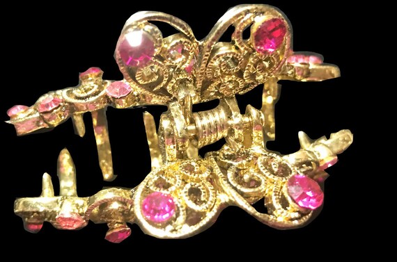 New Antique Gold Light & Dark Rose Crystal Swirl 2 display picture 3