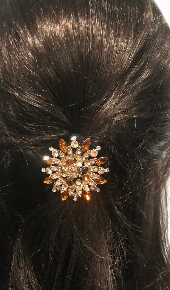 New Gold & Amber Floral Crystal 1 1/2 display picture 3