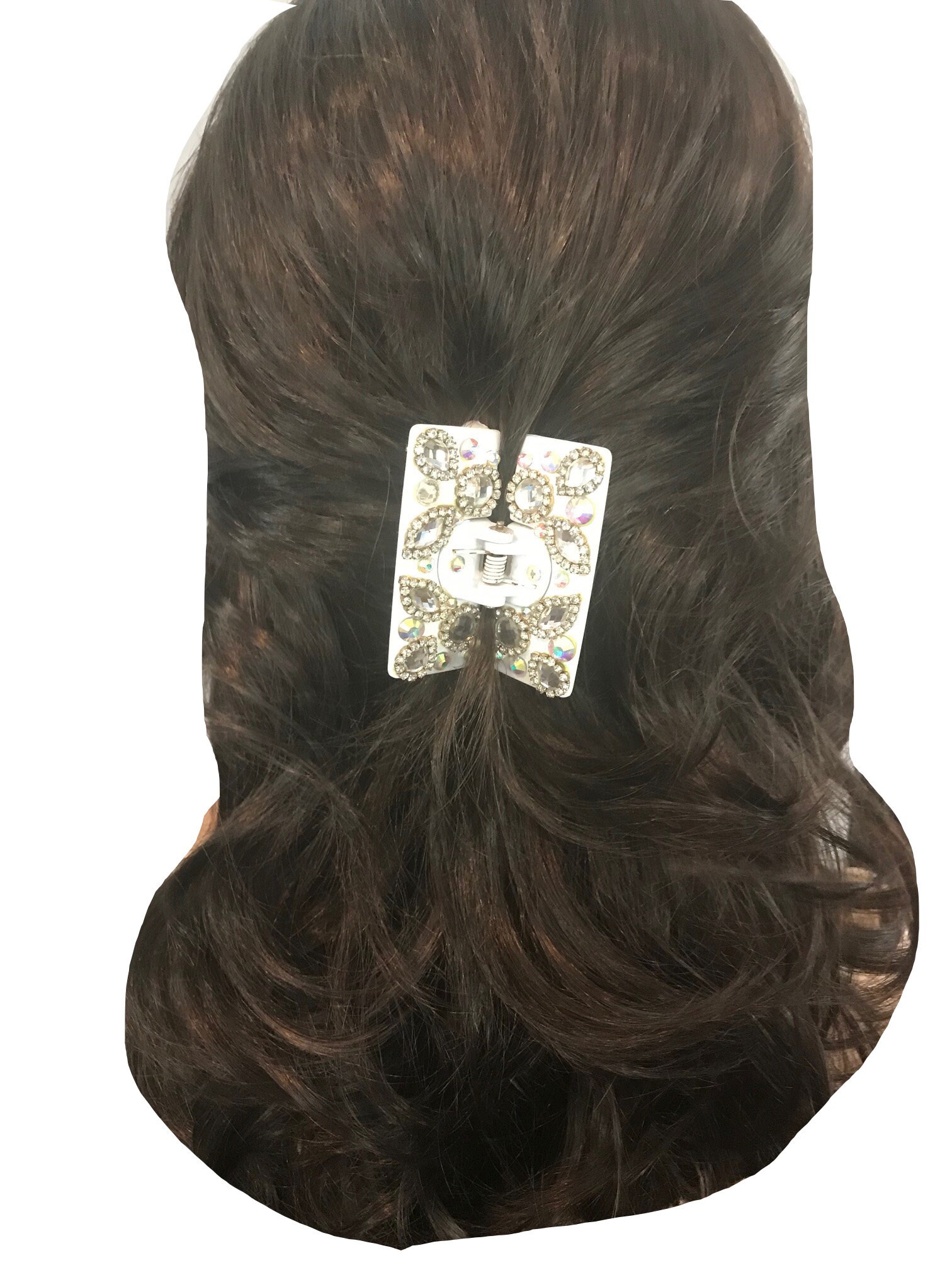 新作ホワイト、アンバー＆レインボーCZクリスタル、ラインストーン付き