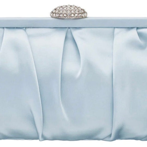 CLEAR BLUE EMBELLISHED CLUTCH main image 1