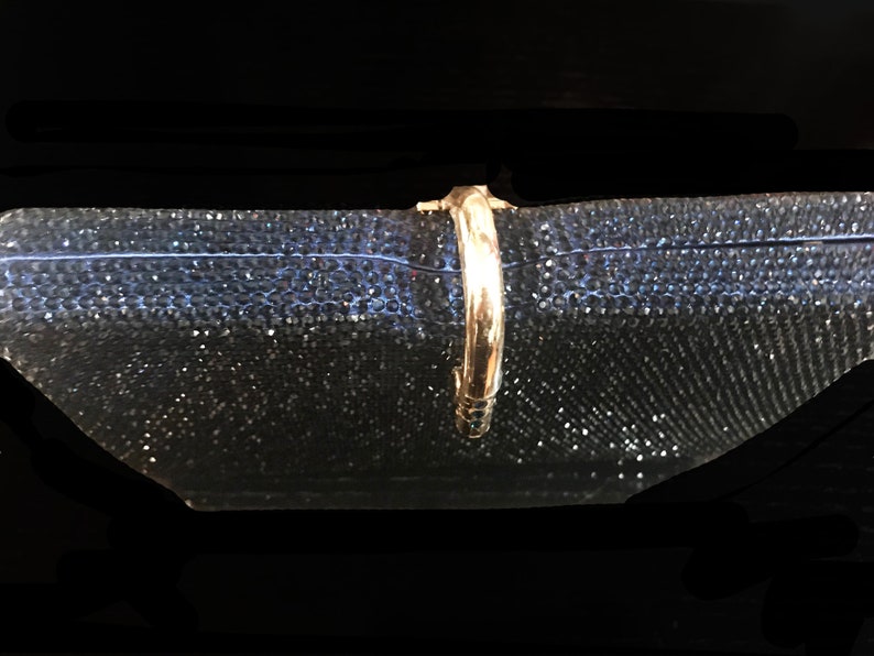 New Navy Body With Navy Blue Crystal Hard Shell Evening Clutch bag