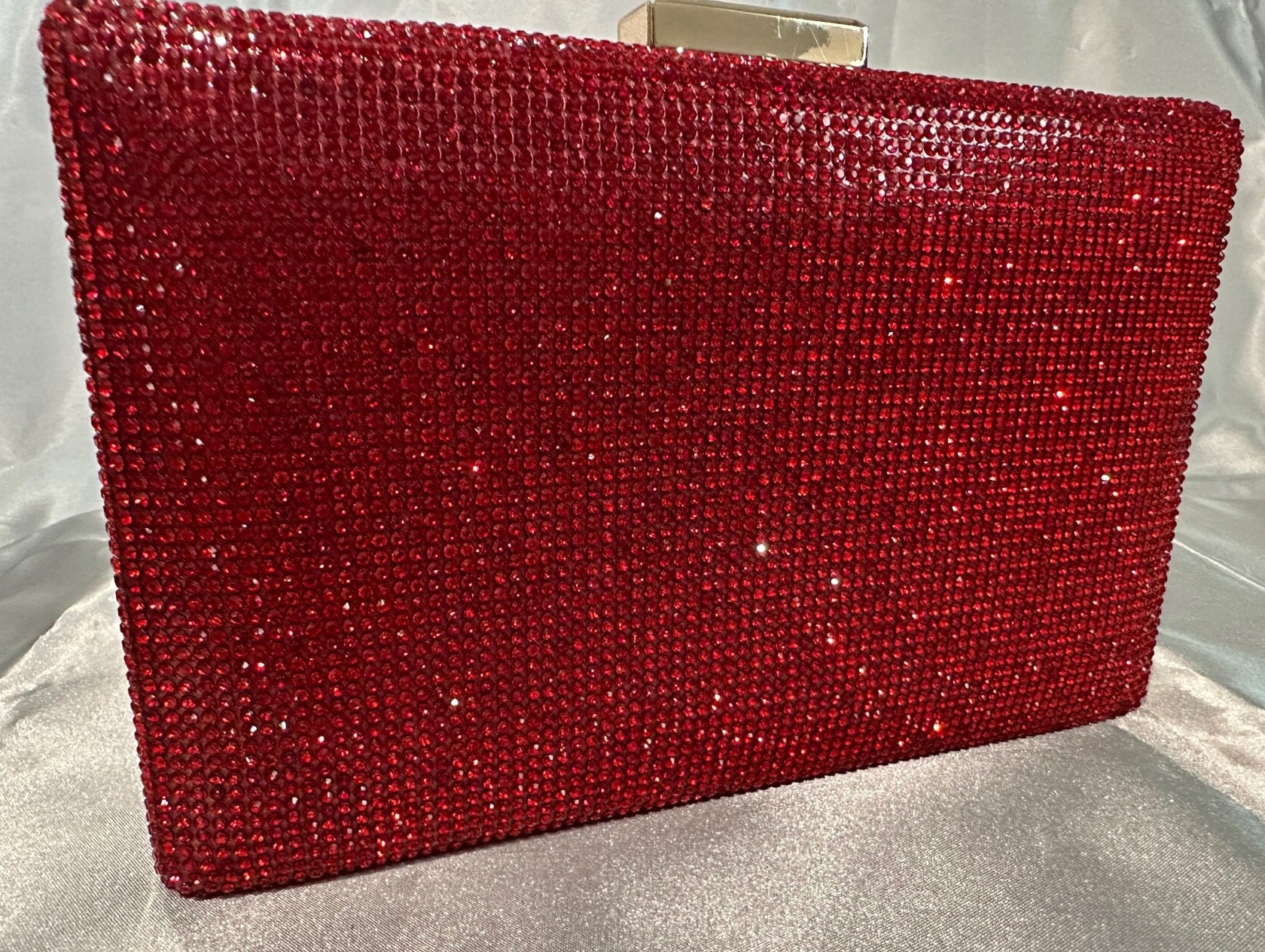 New Stunning Red Crystal Evening  Clutch Evening Handbag