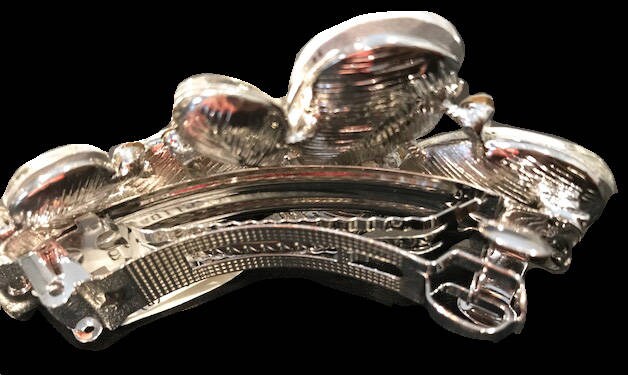 Barrette à Cheveux Mariage Argentée – Cristal Et Strass, 3 Pouces, Neuve Avec étiquettes