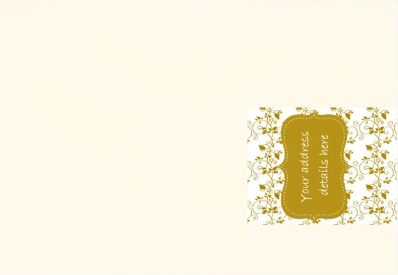 Envelope wraps lace damask gold wraparound address labels personalised labels invitations wedding engagement bridal shower baby shower