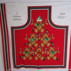 Weihnachtspanel zum basteln einer Schürze aus den 1980er Jahren aus tollem hochwertigen Stoff A Christmas Gathering