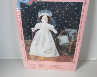 Bucilla keepsake collection Pillow Case Doll  Blushing Bride rare vintage from 1992 17 inches tall new in package.