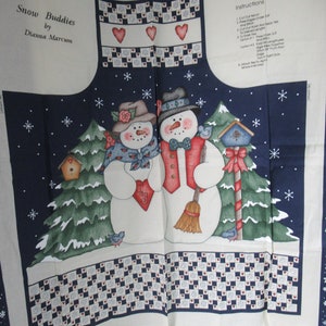 Snow Buddies by Dianna Marcum apron fabric panel to sew that is out of print vintage and fun to make.