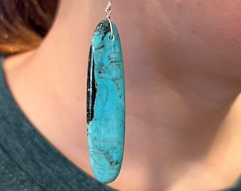 Kingman Turquoise Slab Earrings