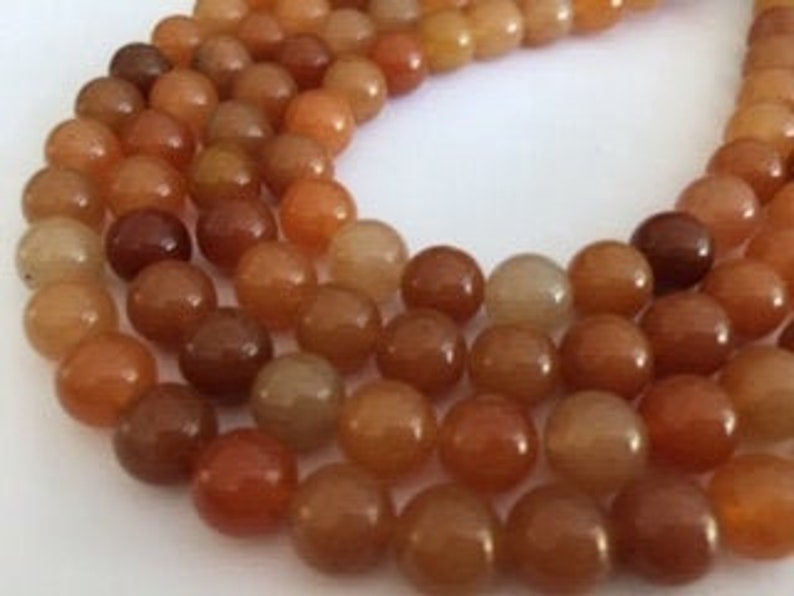 10 mm Red Aventurine Beads full strand
