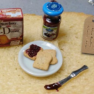 1:12 Scale Artisan Handmade Miniature, Realistic Miniature Food for the Dollhouse,fette biscottate e marmellata image 7