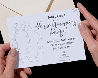 House Warming Party Einladung, bearbeitbare Canva Vorlage (digitaler Download)