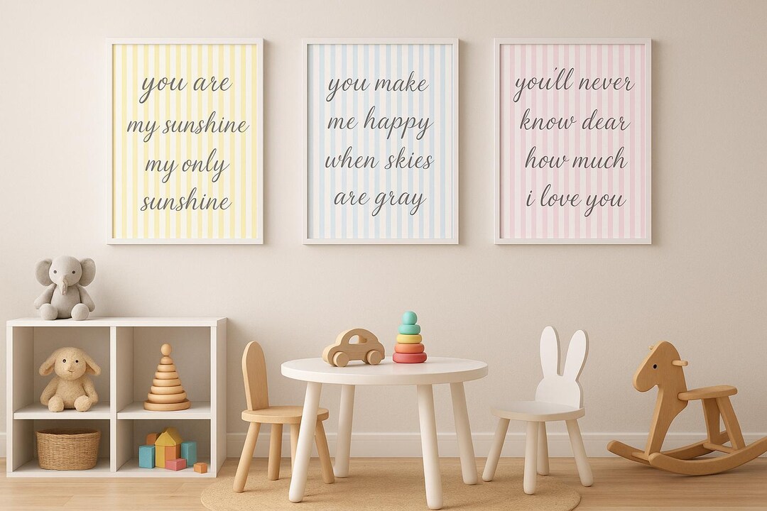 You Are My Sunshine Nursery Prints - Set of 3 (digital Download) - Etsy