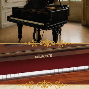 Pianolöpare av 100 % nyull – pianolöpare/klaviaturskydd för 88 tangenter – Bordeauxröd – dammskydd för pianot – utan broderi