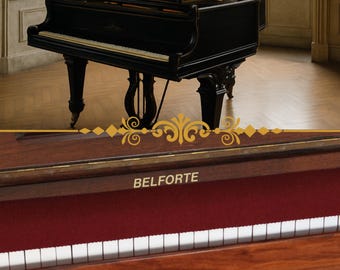 Tastenläufer aus 100% Schurwolle – Klavierläufer / Tastendecke für 88 Tasten – Bordeauxrot – Staubschutz fürs Klavier – ohne Bestickung