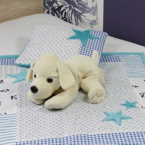 Baby blanket with pillow patchwork cuddly blanket birth blanket blue star