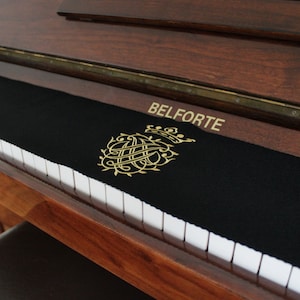 Piano runner key runner keyboard cover for piano key cover embroidered 100% wool black 910