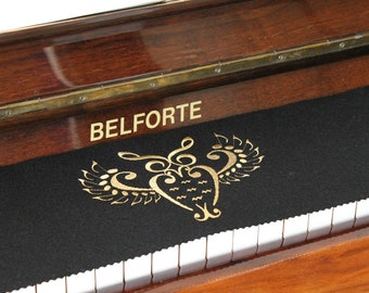Piano runner key runner keyboard cover for piano key cover embroidered 100% wool Black 340