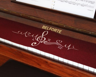 Piano Runner Keyboard Keyboard Cover for Piano Keyboard Ceiling Embroidered 100% Wool Bordeaux Red 170