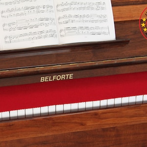 Piano runner key runner keyboard cover for piano key cover 100% pure new wool dark red without embroidery