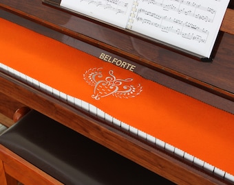 Piano Runner Keyboard Maker Keyboard Cover for Piano Keyboard Ceiling Embroidered 100% Wool Orange 340