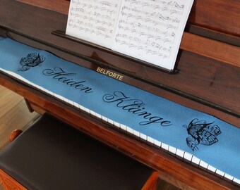 Customized Piano Runner Keyboard Maker Keyboard Cover for Piano Keyboard Ceiling Embroidered 100% Wool Light Blue 270