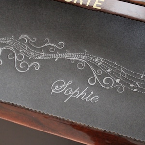 Personalized Piano Runner with “Musical Butterfly” Embroidery – Add Name, Initials or Short Word – Handmade Felt Cover – 16 Colors Available