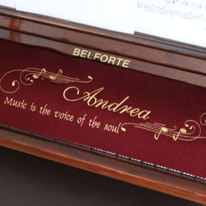 Personalized piano key cover runner – 100% wool – with name & music motif – 16 colors – perfect gift – bestseller! 040.1