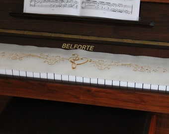 Piano Runner Keyboard Keyboard Cover for Piano Keyboard Ceiling Embroidered 100% Wool Cream 420