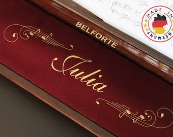 Chemin de piano Chemin de clé Couvre clavier pour piano Couvre clé brodé 100% laine Bordeaux rouge 040.2 individualisé