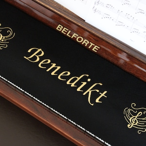 Felt Piano Runner – Custom Embroidered with Name & Musical Notes | 130 × 16 cm | 100% Wool Felt