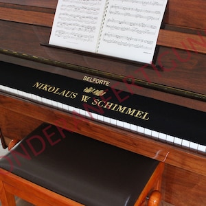 Piano Runner Keyboard Keyboard Cover for Piano Keyboard Cover Embroidered 100% Wool Customized Black 999